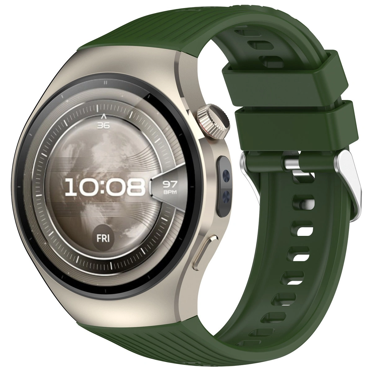 Silikonowy pasek Bizon Strap Watch Silicone T do Huawei Watch 5 46 mm, czarny